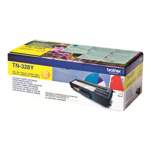 Brother TN-328Y, Toner Cartridge- Yellow, DCP-9270CDN, HL-4570CDW- Original